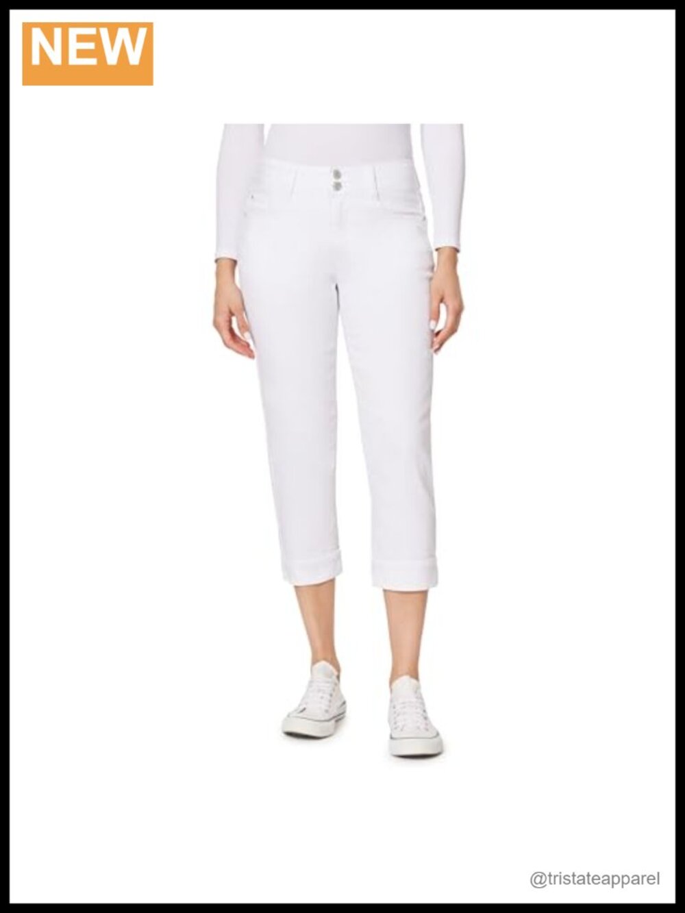 Curvy Crop Jeans Mid Rise Cropped Double Button Tummy Tech
